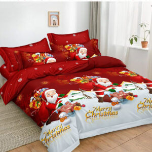 Lenjerie de pat dublu cu imprimeu de Crăciun „Christmas Magic” (6 piese)