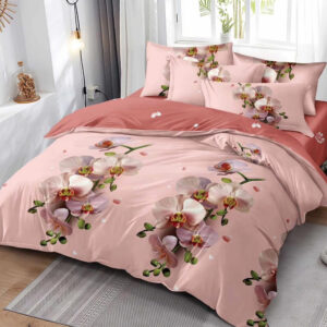 lenjerie-de-pat-din-finet-pentru-2-persoane-6-piese-roz-beautiful-orchids